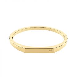 Bracelet femme calvin klein rigide acier doré - joncs - edora - 0