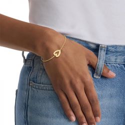 Bracelet femme calvin klein minimalistic hearts acier doré - bracelets-femme - edora - 1