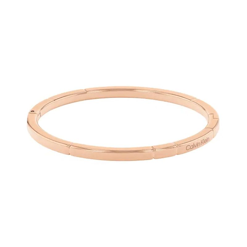 Bracelet femme jonc calvin klein soft squares acier doré rose - joncs - edora