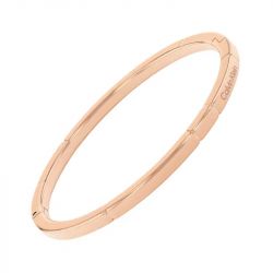 Bracelet femme jonc calvin klein soft squares acier doré rose - joncs - edora - 1