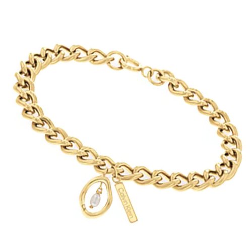 Bracelet Femme CALVIN KLEIN EDGY PEARLS Acier Doré