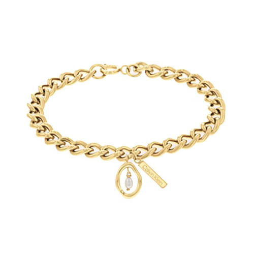 Bracelet Femme CALVIN KLEIN EDGY PEARLS Acier Doré