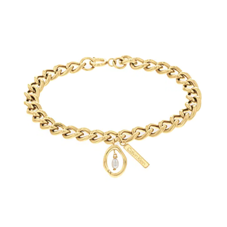Bracelet femme calvin klein edgy pearls acier doré – bracelets femme