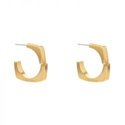 Boucles d'oreilles femme créoles calvin klein bold metals asymetriques acier doré - creoles - edora - 0