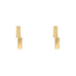 Boucles d'oreilles femme créoles calvin klein bold metals asymetriques acier doré - creoles - edora - 1