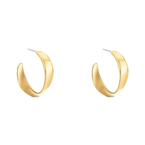 Boucles d'Oreilles Femme Créoles CALVIN KLEIN ETHEREAL METALS Acier Doré