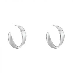 Boucles d'oreilles femme créoles calvin klein ethereal metals acier argenté - creoles - edora - 0