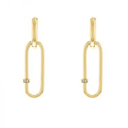 Boucles d'oreilles femme pendantes calvin klein contemporary acier doré - pendantes - edora - 0