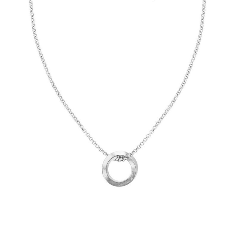 Collier femme calvin klein twisted ring acier argenté - colliers-femme - edora