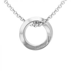 Collier femme calvin klein twisted ring acier argenté - colliers-femme - edora - 1