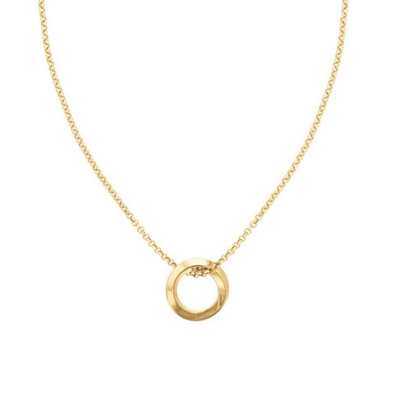 Collier femme calvin klein twisted ring acier doré - colliers-femme - edora