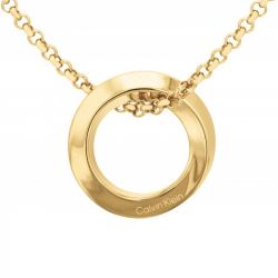 Collier femme calvin klein twisted ring acier doré - colliers-femme - edora - 1