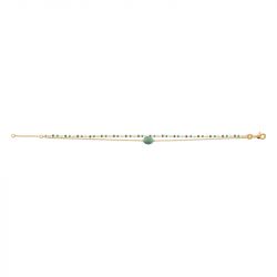 Bracelet femme edora collection harmony plaqué or quartzites verts - bracelets-femme - edora - 1