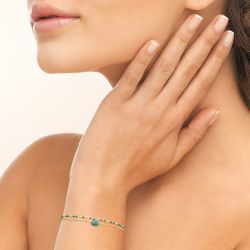 Bracelet femme edora collection harmony plaqué or quartzites verts - bracelets-femme - edora - 2