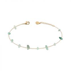 Bracelet femme edora collection harmony plaqué or quartzites verts - bracelets-femme - edora - 0