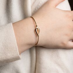 Bracelet femme jonc zag kendall acier doré - bracelets-femme - edora - 1