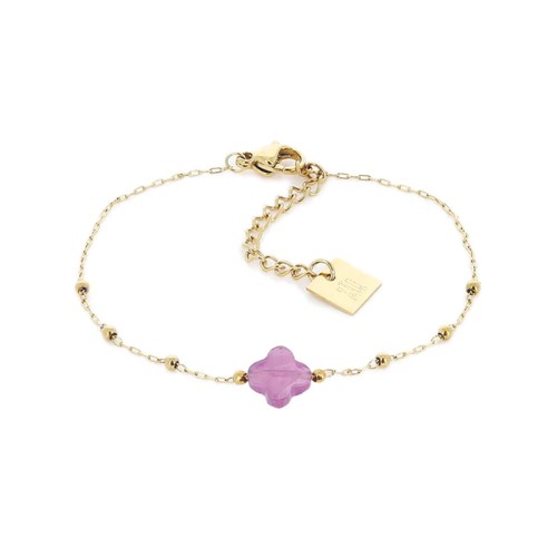 Bracelet Femme ZAG VELASQUEZ AMÉTHYSTE Acier Doré