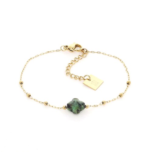 Bracelet Femme ZAG VELASQUEZ TURQUOISE AFRICAINE Acier Doré