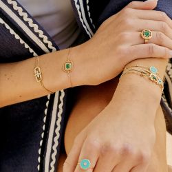 Bracelet or & argent, bracelet plaqué or, bracelet cuir & tissu (4) - plus-de-bracelets-femmes - edora - 2