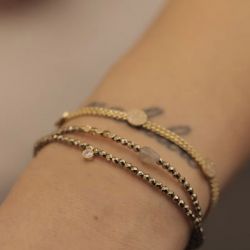 Bracelet femme double chaîne zag tara acier doré - chaines - edora - 2