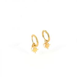 Boucles d'oreilles femme anneaux zag phine nacre acier doré - boucles-d-oreilles-femme - edora - 0