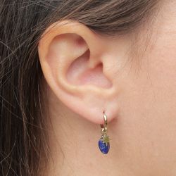 Boucles d'oreilles femme anneaux zag phine nacre acier doré - boucles-d-oreilles-femme - edora - 2