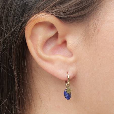 Boucles d'oreilles femme anneaux zag phine nacre acier doré – boucles d'oreilles femme