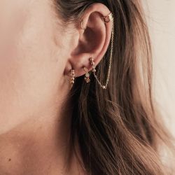 Boucles d’oreilles acier: boucles d’oreilles argentées, dorées (2) - creoles - edora - 2