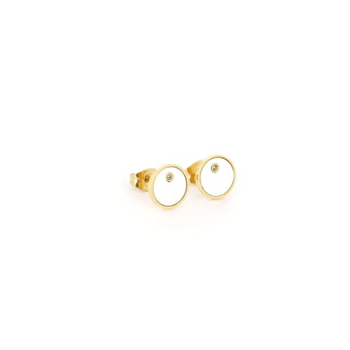 Boucles d'Oreilles Femme Puces ZAG ROLAND Acier Doré