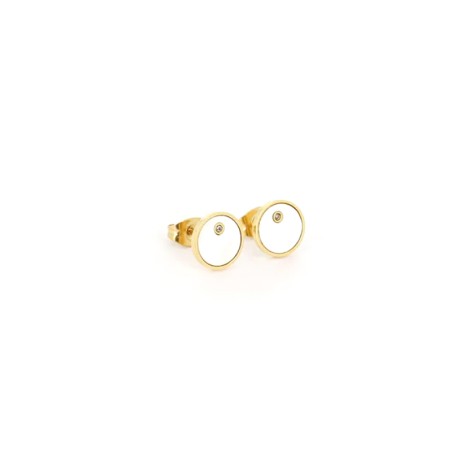 Boucles d'oreilles femme puces zag roland acier doré – puces