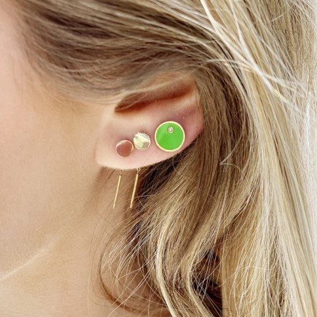 Boucles d'Oreilles Femme Puces ZAG ROLAND Acier Doré