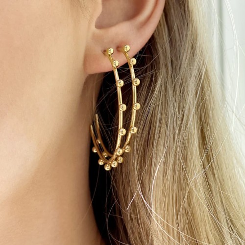 Boucles d'Oreilles Femme Créoles ZAG NAOMIE Acier Doré
