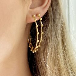 Boucles d’oreilles femme: pendantes, créoles, puces & piercing (5) - creoles - edora - 2