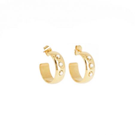 Boucles d’oreilles acier inoxydable: puces & créoles en acier - creoles - edora - 1