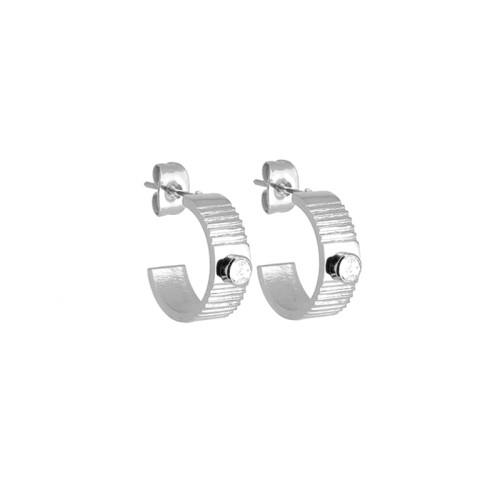 Boucles d'Oreilles Femme Créoles ZAG MARJORIE Acier Argenté