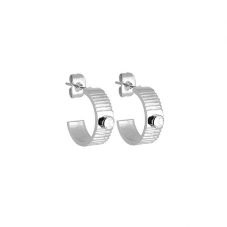 Boucles d’oreilles acier inoxydable: puces & créoles en acier - creoles - edora