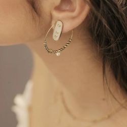Boucles d’oreilles acier: boucles d’oreilles argentées, dorées (10) - creoles - edora - 2