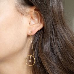Boucles d’oreilles acier: boucles d’oreilles argentées, dorées - boucles-d-oreilles-femme - edora - 2