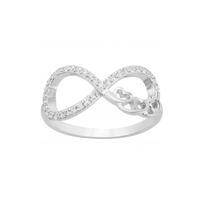 Bague femme coeurs infini edora argent 925/1000 et oxydes - bagues-femmes - edora