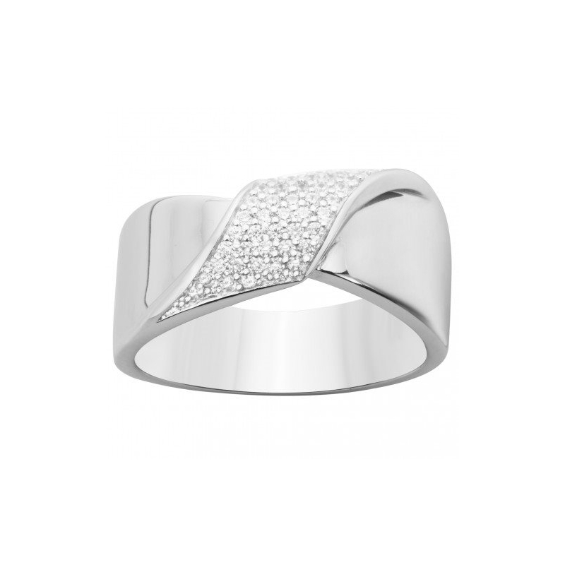Bague femme ruban edora argent 925/1000 et oxydes - bagues-femmes - edora