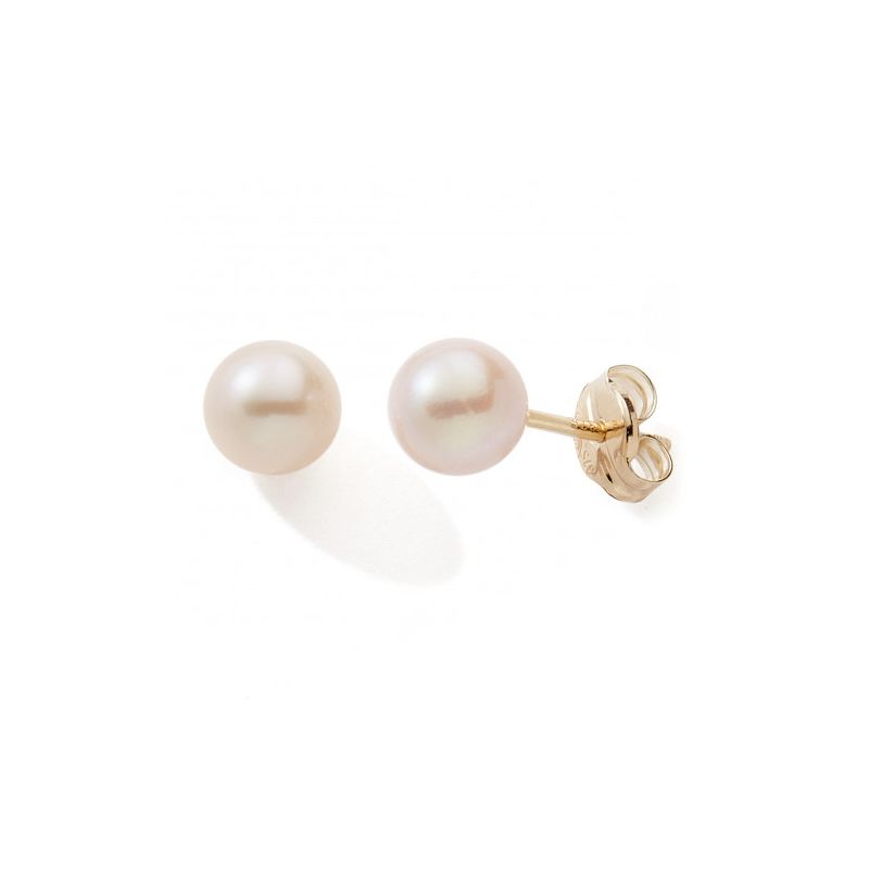 Boucles d'oreilles enfant puces edora collection essential or jaune 750/1000 perles de culture - puces - edora