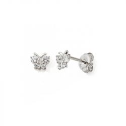 Boucles d'oreilles femme puces edora collection essential papillon argent 925 oxydes de zirconium - puces - edora - 0