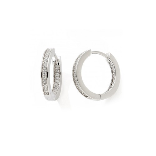 Boucles d'Oreille Créoles Femme EDORA COLLECTION ESSENTIAL Argent 925/1000 Oxydes de Zirconium