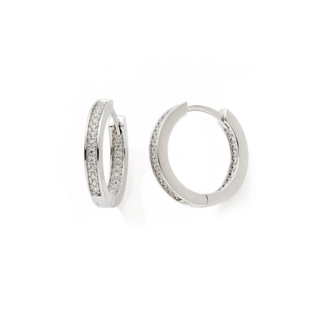 Boucles d'oreille créoles femme edora collection essential argent 925/1000 oxydes de zirconium – créoles