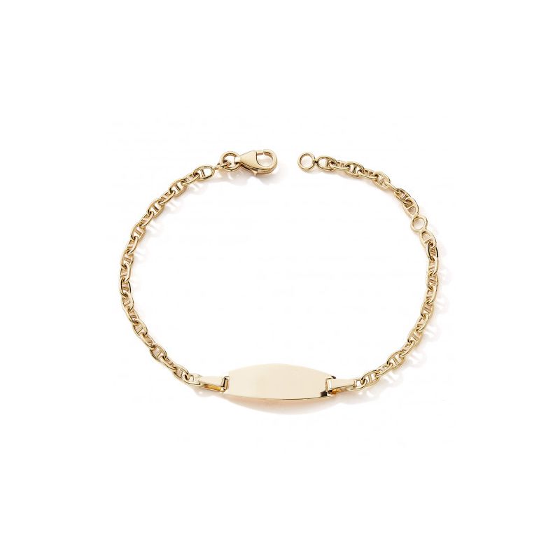 Bracelet bébé gourmette edora collection essential or jaune maille marine 750/1000 edo10129 - gourmettes - edora