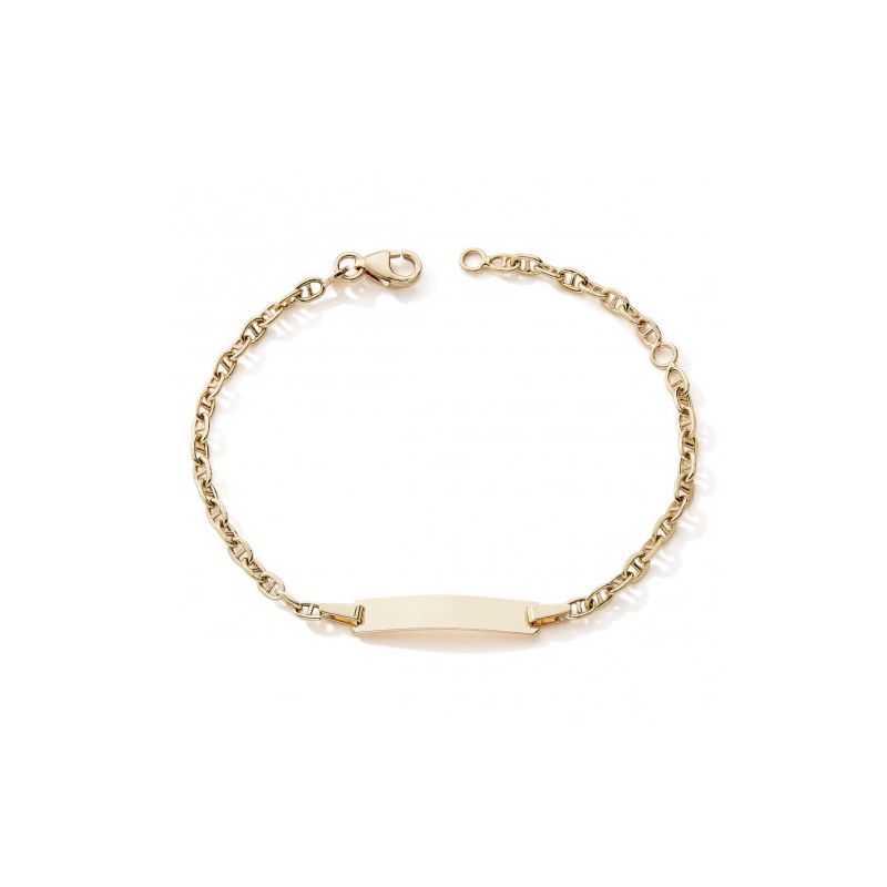 Bracelet bébé gourmette edora collection essential or 750/1000 jaune maille marine edo10134 - gourmettes - edora