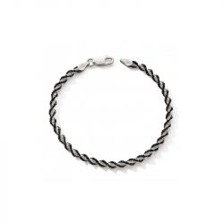 Bracelet femme 18,5cm edora collection essential torsade argent 925/1000 - bracelets-femme - edora - 0