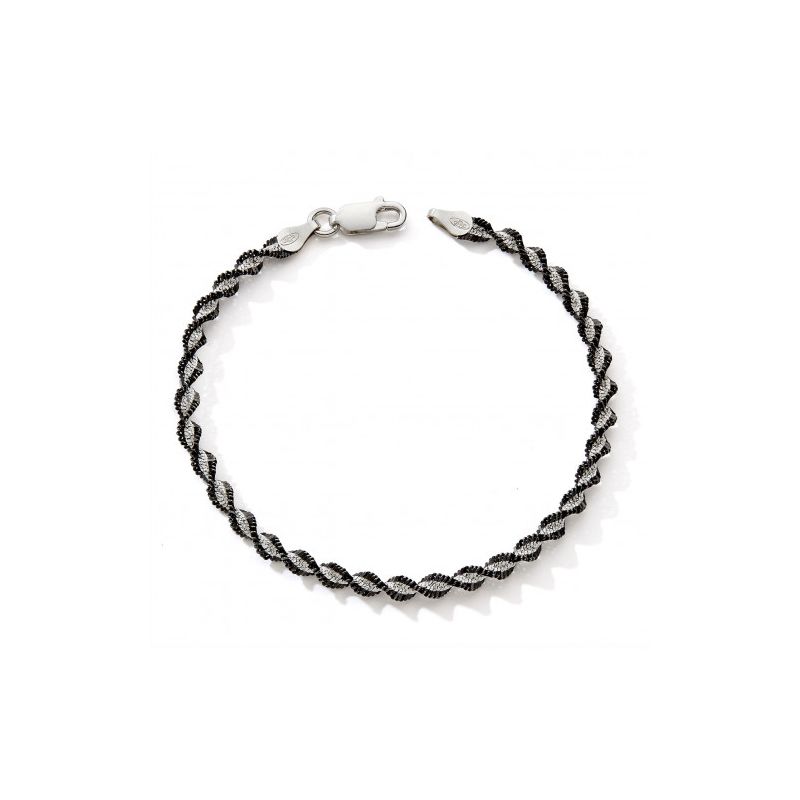 Bracelet femme 18,5cm edora collection essential torsade argent 925/1000 - bracelets-femme - edora