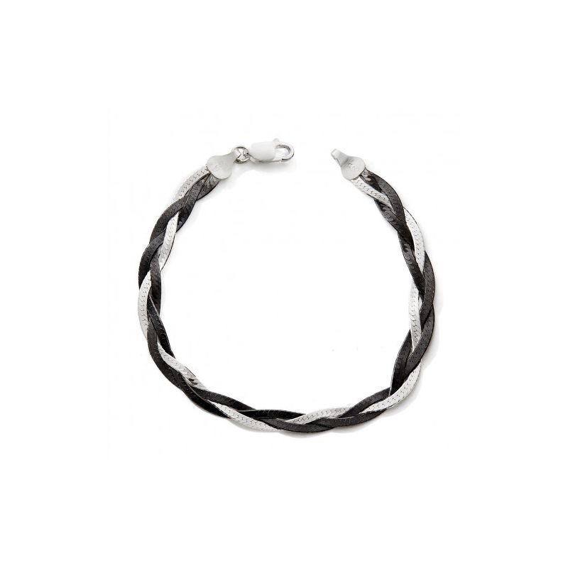 Bracelet femme 18,5cm edora collection essential tressÉ 3fil argent 925/1000 - bracelets-femme - edora