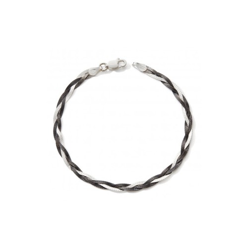Bracelet Femme 18,5cm EDORA COLLECTION ESSENTIAL TRESSÉ 3FIL Argent 925/1000